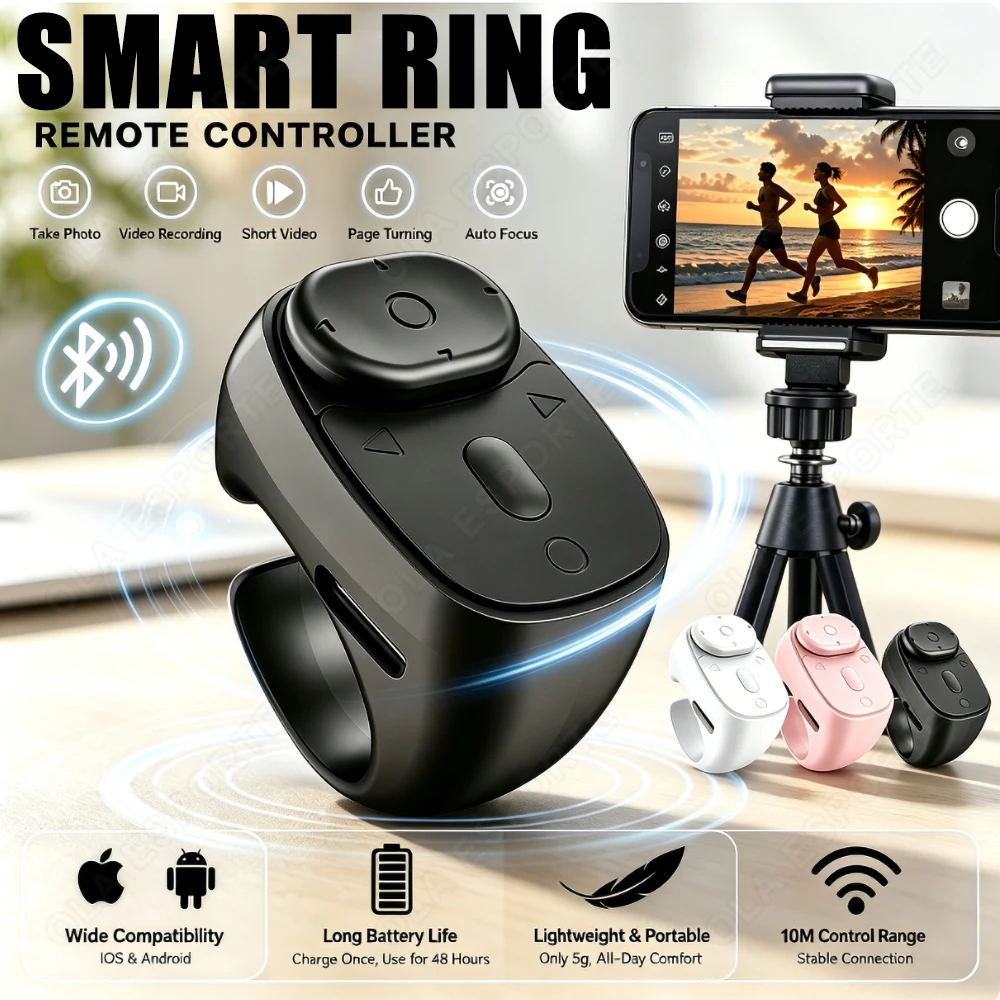 Remote Control Bluetooth Roller Fingertip Ring portable Mobile Selfie Mice Video Automatic Page Turner Browsing Smart Ring New