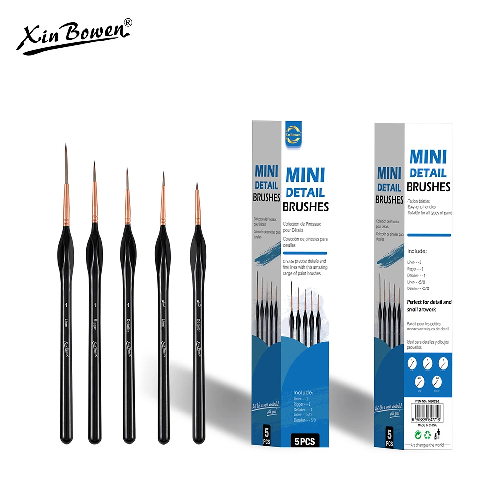 

Ultra-Fine Line Brush Set for Acrylic Watercolor Drawing Nylon Hook Pen Fine Point Oil Painting Tools Kit