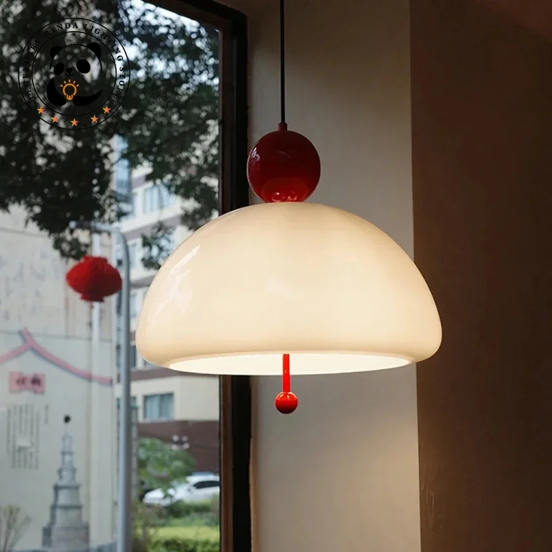 Bauhaus minimalist ische pendel leuchten creme stil glas lampen schirm homes tay restaurant woon kamer cafe schlafzimmer kunst dekoration luminaria