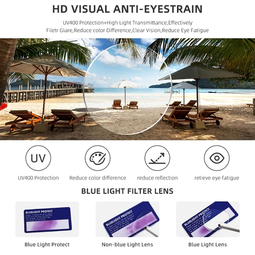 Imagen 2 del producto Gafas fotocromáticas para miopía para hombre, anteojos de lujo con prescripción de lectura, bisel antiluz azul para negocios, gafas ópticas para hombre 2