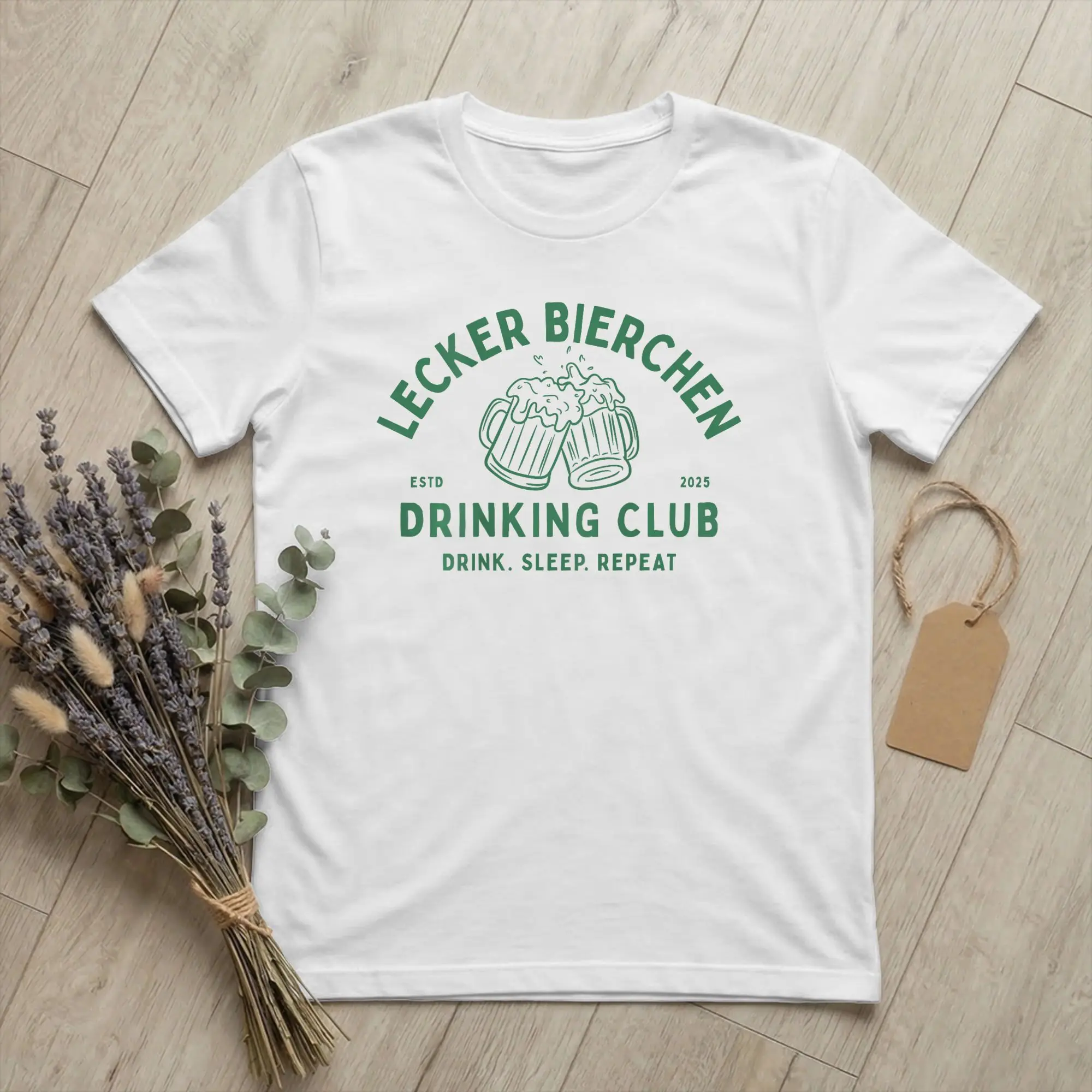 Men's Lecker Bierchen Club Beer T Shirt Malle Daydrinking 100% Cotton merch Amazing Short Sleeve Round Collar Tee Shirt T-Shirt
