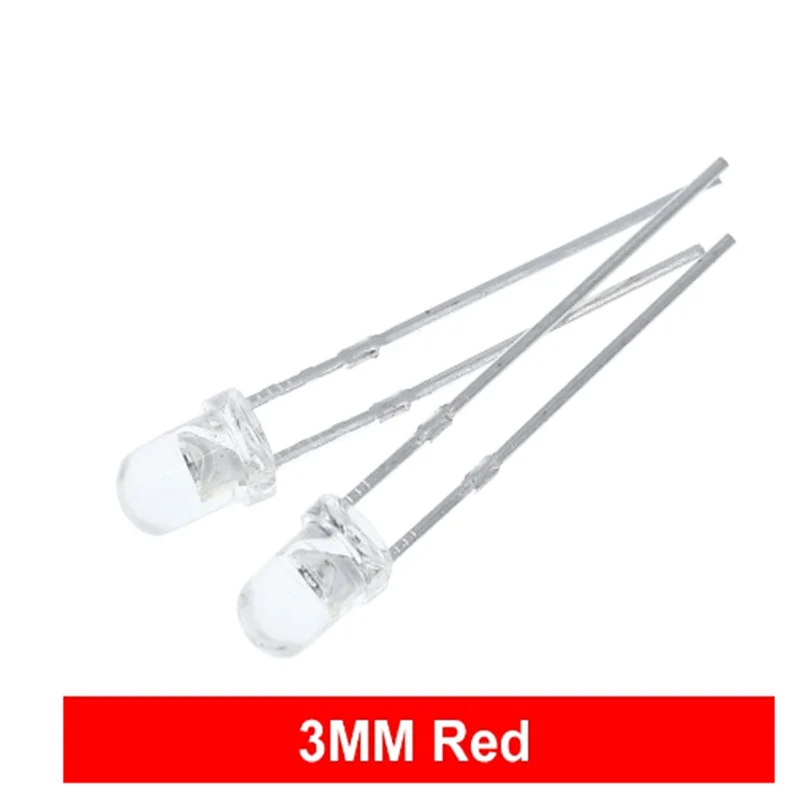 100 Uds. Cuentas de lámpara LED de montaje en superficie con cabeza redonda sin bordes de 3mm, cuentas de luz rojas, amarillas, verdes, azules y blancas y verdes