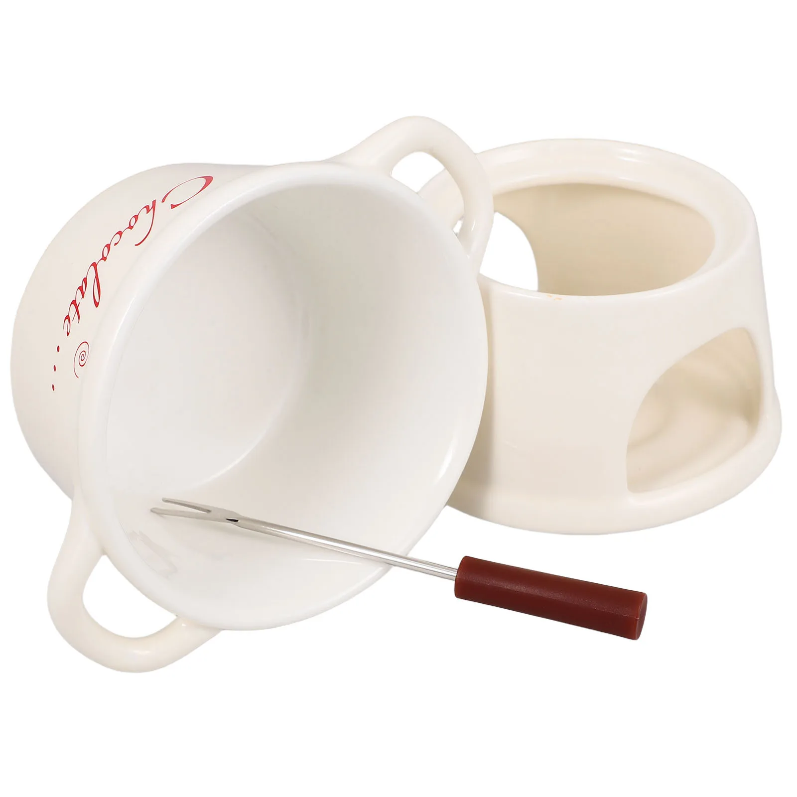 Pot de fusion de chocolat en céramique, ensemble de Fondue, bol blanc pour fromage, beurre, Caramel, Tapas, Pot de fusion à chaud, tasse à Fondue au chocolat