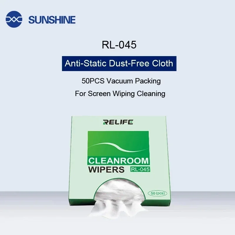 50 Pieces Per Pack of Relife RL-045 Anti-static and Dust-free Wiping Cloth, Mobile Phone Screen and Motherboard Cleaning Tool