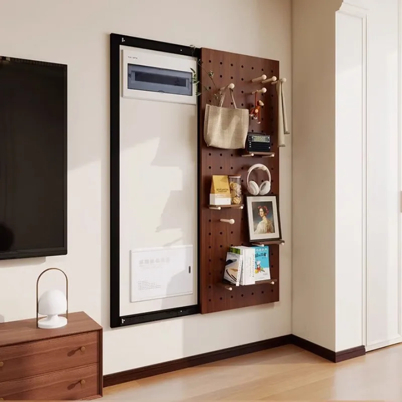 Meter box occlusion hole plate weak electric box distribution decoration invisible wall-mounted solid wood
