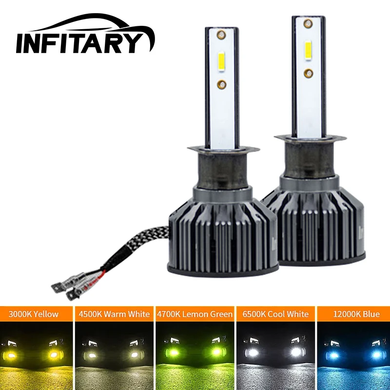 Infitary H7 LED Light for Car H4 Headlight Bulb H11 Fog Light White Yellow Blue Green Lamp 9005 9006 HB3 HB4 9007 H8 H13 H1 H3