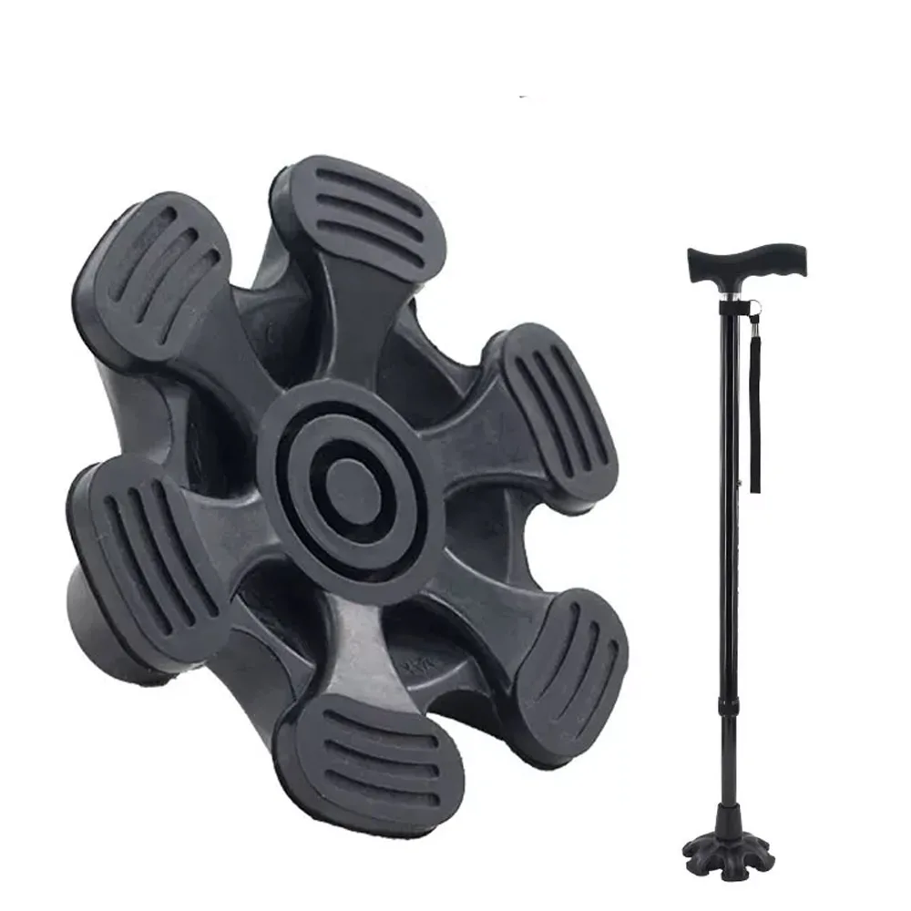 Cane Tips Replacement Foot Pad, Heavy Duty Rubber, Self Standing, 6 Support Feets Base for Walking Canes Sticks Tips , 19mm/22mm
