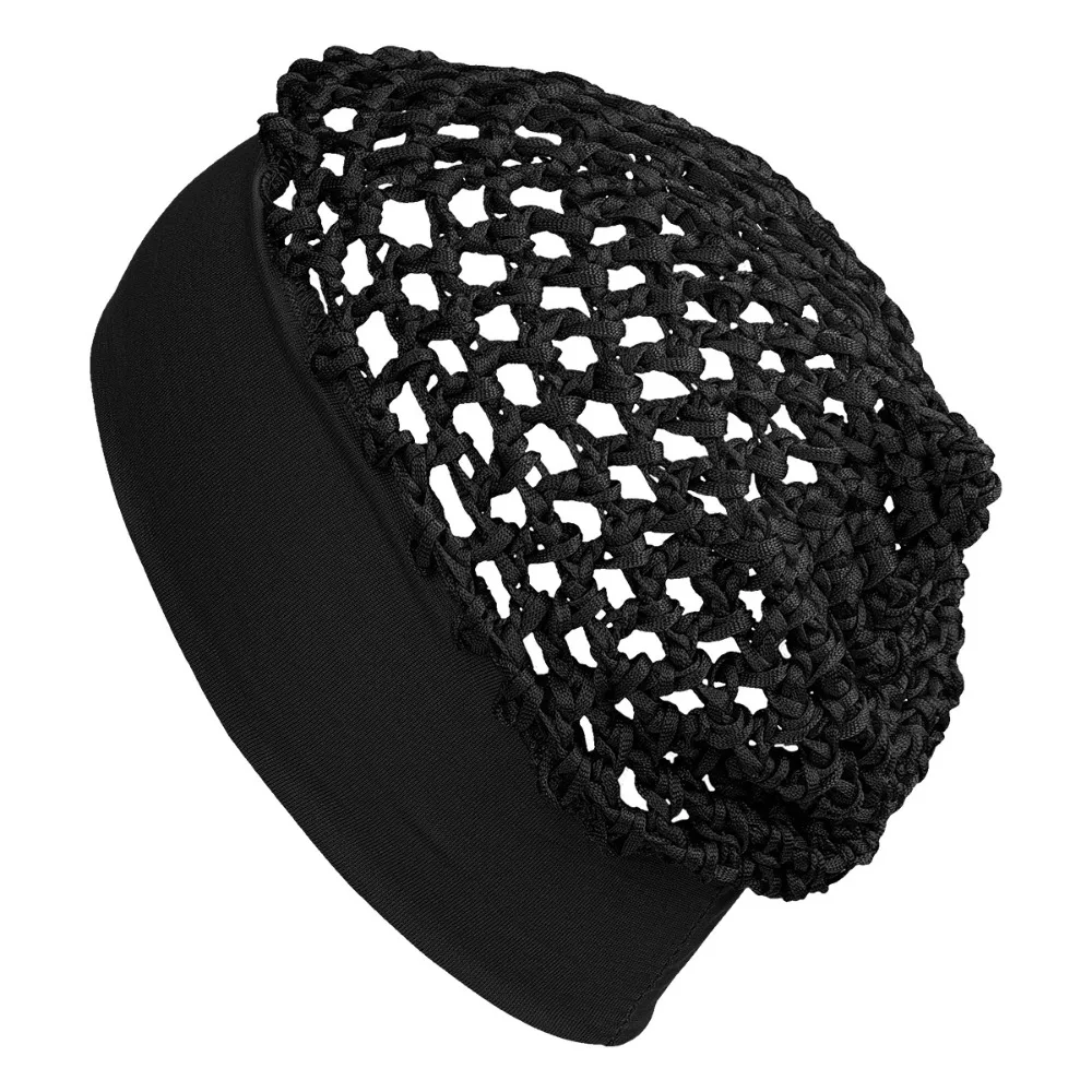 

Soft Stretchy Hair Net Cap Comfortable One Size Sleep Hairnet Head Cover Knit Solid Color Protect Hairnet Long Straight/Curly