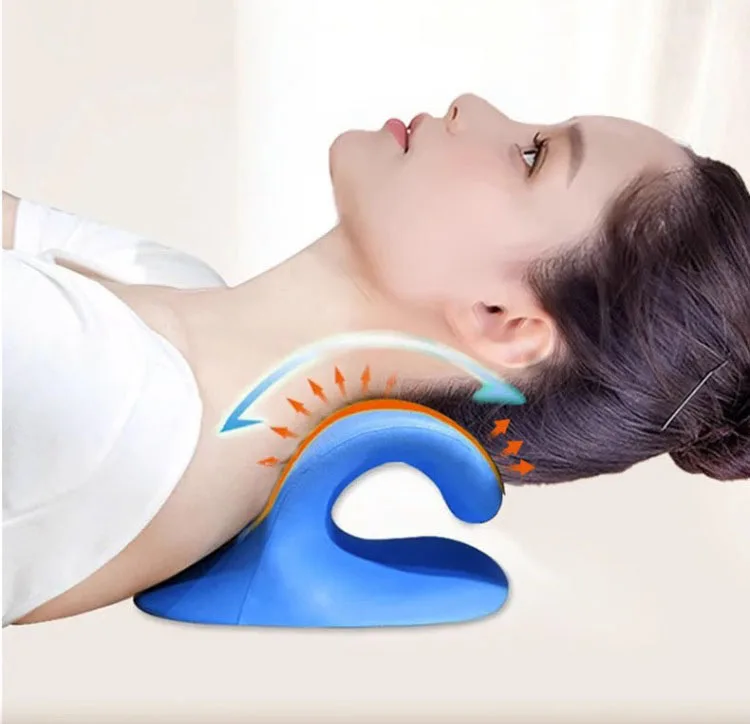 C-shape Neck Head Shoulder Stretcher Relaxer Pillow Cervical Chiropractic Traction Device Pain Relief Cervical Spine Alignment