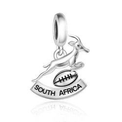 Fit Original Pan Charms Bracelet 925 Sterling Silver South Africa Springbok and Brugby Bead For Making Women Berloqe 2024