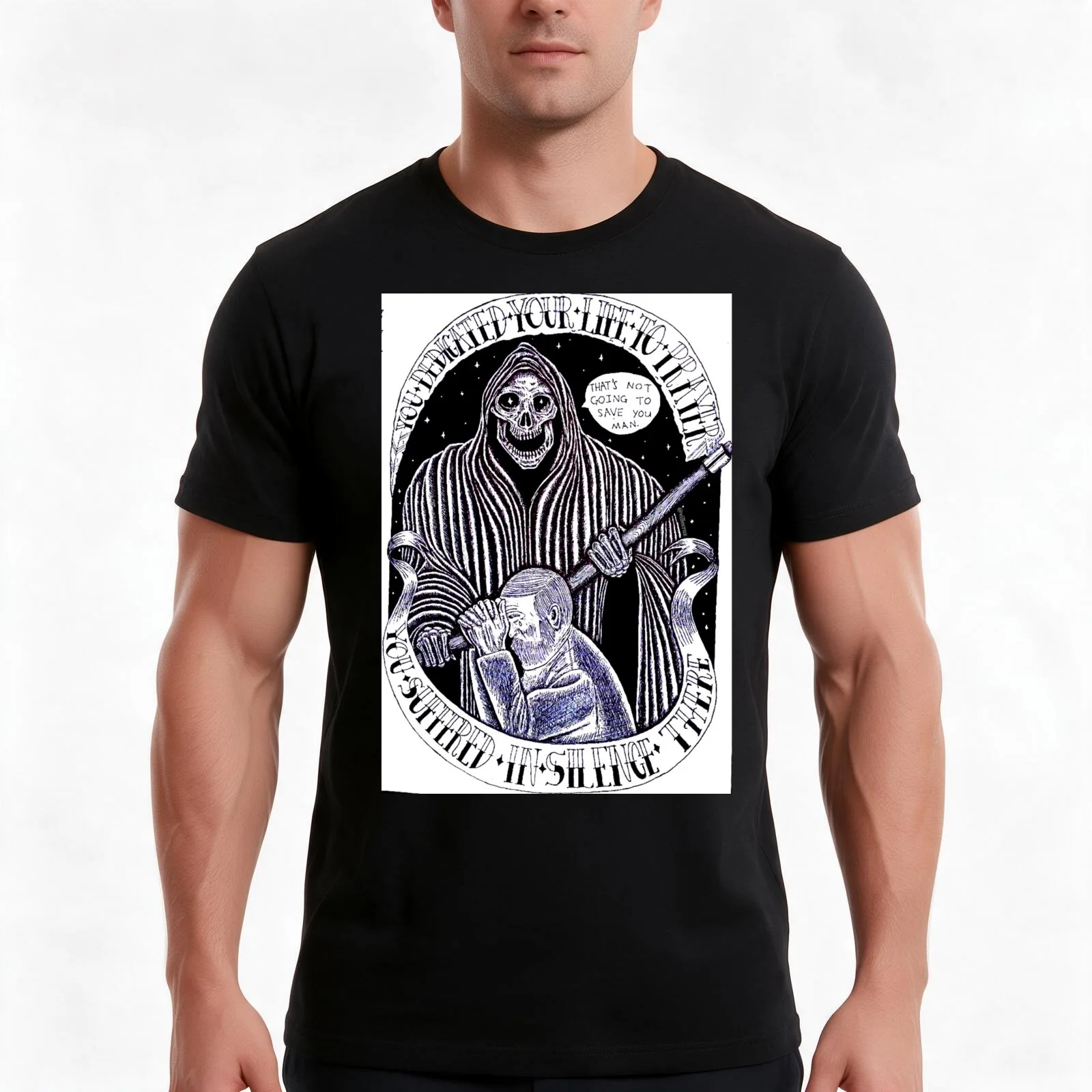You Dedicated Your Life To Prayer T-Shirt, Summer Casual Cotton Tee, Oversized Streetwear Tops, Vintage Graphic Print