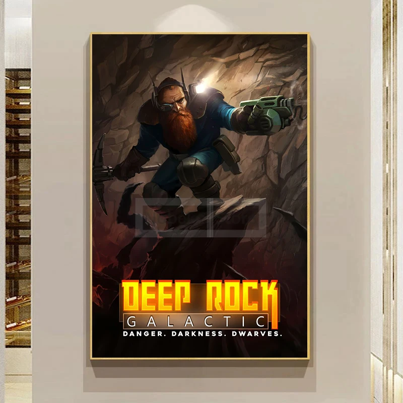 Denmark Popular FPS Games Deep Rock Character Poster Dwarf Miner Scout Engineer Prints Canvas Wall Art Pictures Home Room Decor