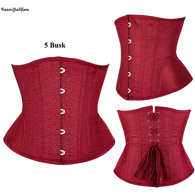 4, 5 Or 6 Busk Closure Women's Steampunk Clothing Spiral Steel Bone Waist Training Corset Plus Size Underbust Corselet