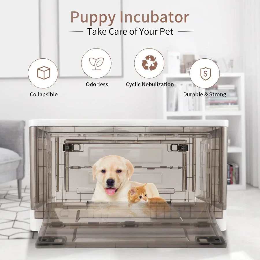 Portable Fully Dog Incubator PVC Pet Puppy Incubator with Oxygen Valve + Diaper