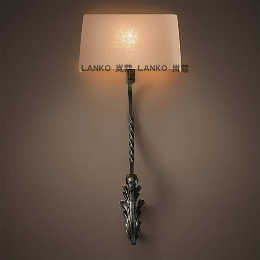 American rustic metal wall lamps vintage living room bedroom lamp mirror front lamp study decoration wall sconces light fixtures
