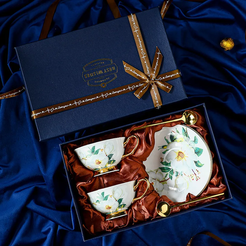 Vintage European Bone China Coffee Cup Set Ceramic High-grade Exquisite Senior Sense Niche Tea Set British Style Gift Box