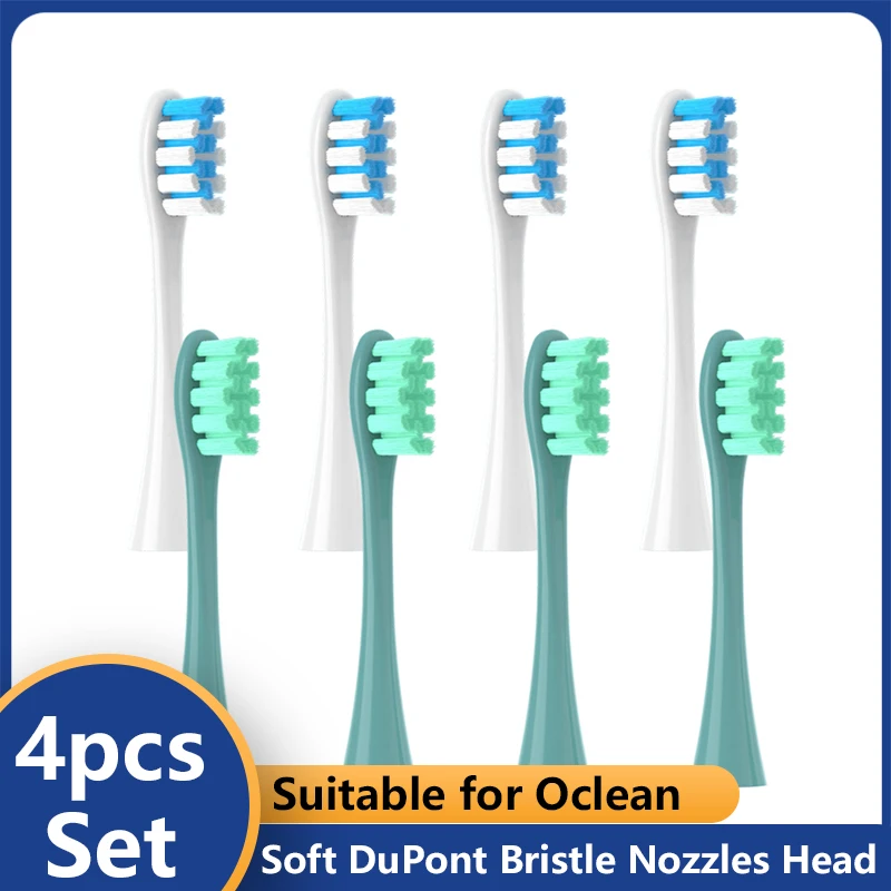 4PCS for Oclean X/ X PRO/ Z1/ F1 Soft DuPont Replacement Heads Brush Heads Sonic Electric ToothbrushBristle Nozzles 8 Colors