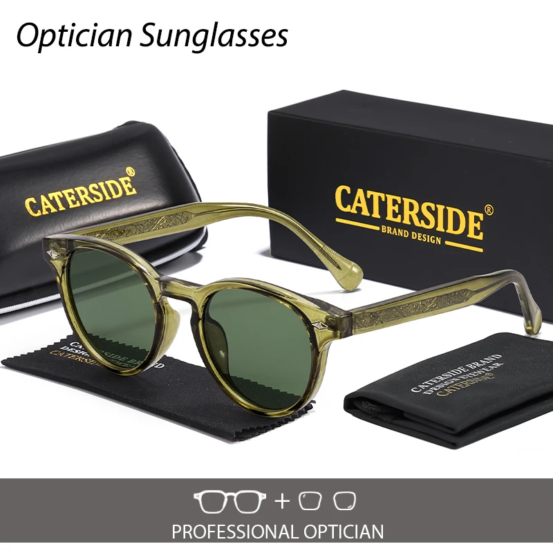 

CATERSIDE Ретро круглые мужские оптические солнцезащитные очки Роскошные дизайнерские солнцезащитные очки по рецепту Женские очки для вечеринок и путешествий