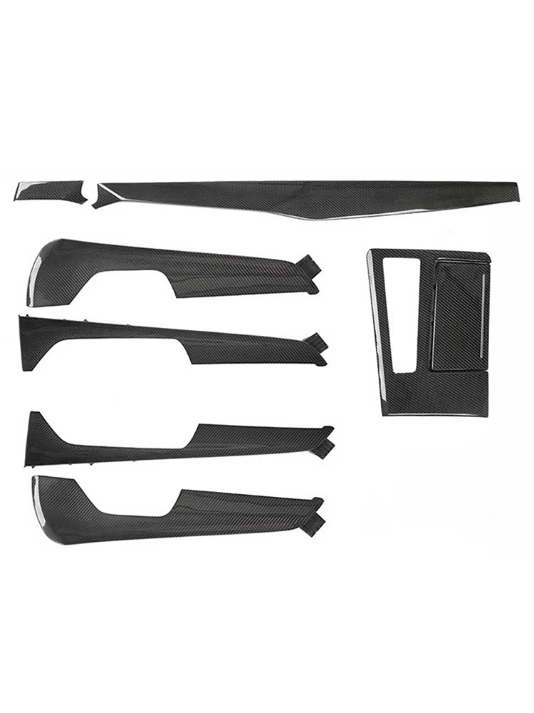 new Carbon fiber central shift panel 8-piece set for Audi A6 A7 C8 A6 S6 RS6 2019-2025 interior upgrade carbon fiber interior