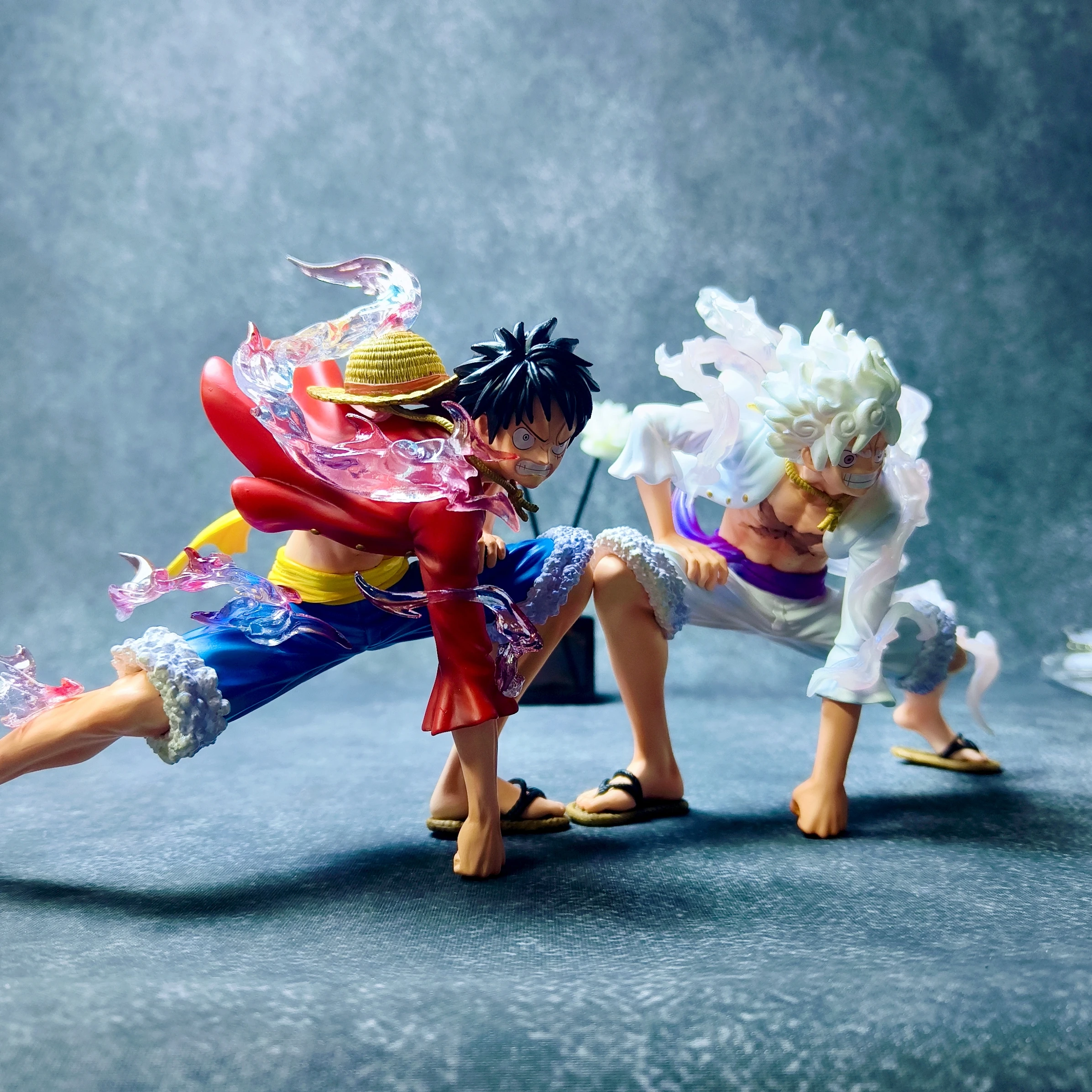 Anime One Piece 15cm Eightfold Mirror Luffy Fifth Gear Nika Luffy Squatting PVC Figure Model Toys Ornaments Statue Gift