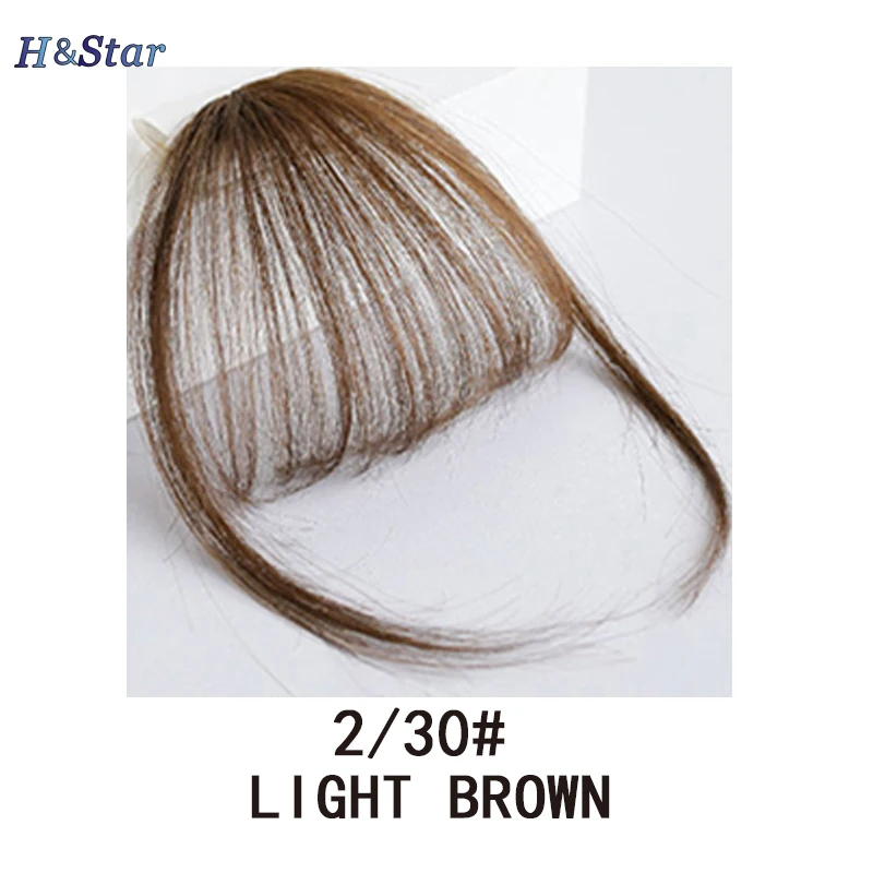 H&STAR Synthetic Fake c Air Bangs Clip-In Hair Extension Fringe False Blunt Hairpiece Clip In Front Hair Bangs for Women