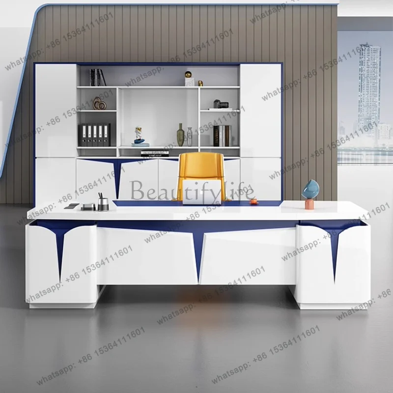 LJY Luxury  Nordic L Shape boss desk female president Office Desks With Drawers Home Office Writing Desk Modern Computer Desks G
