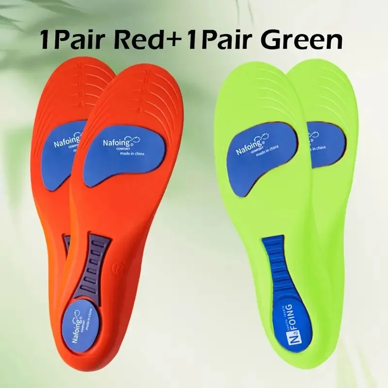 2 Pairs New Sports Insoles Unisex Elasticity Technology Shock Absorption Breathable Running Insoles