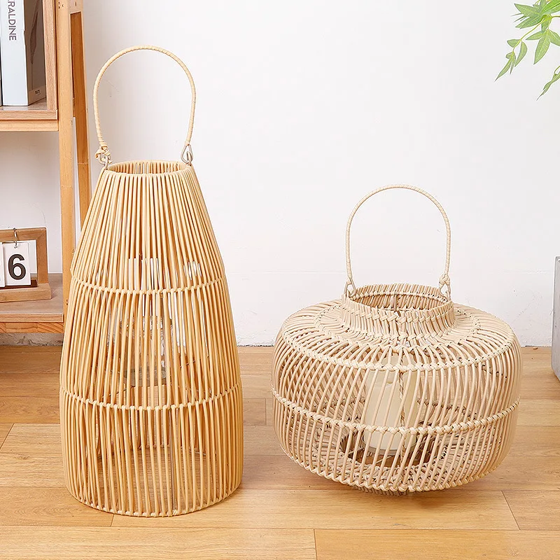 Decorative bamboo weaving wind lamp ornament balcony lawn creative decorative wind lamp thickened custom wind lamp