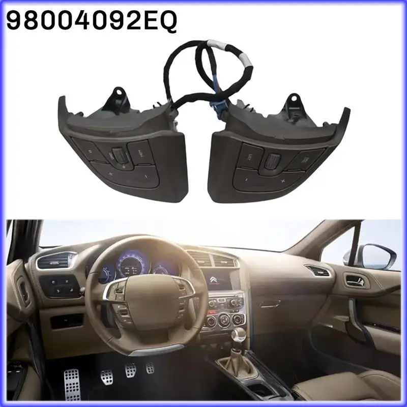 

A82E-Car Steering Wheel Cruise Audio Volume Control Switch Buttons 98004092EQ For Citroen DS4S DS5 DS5LS DS6