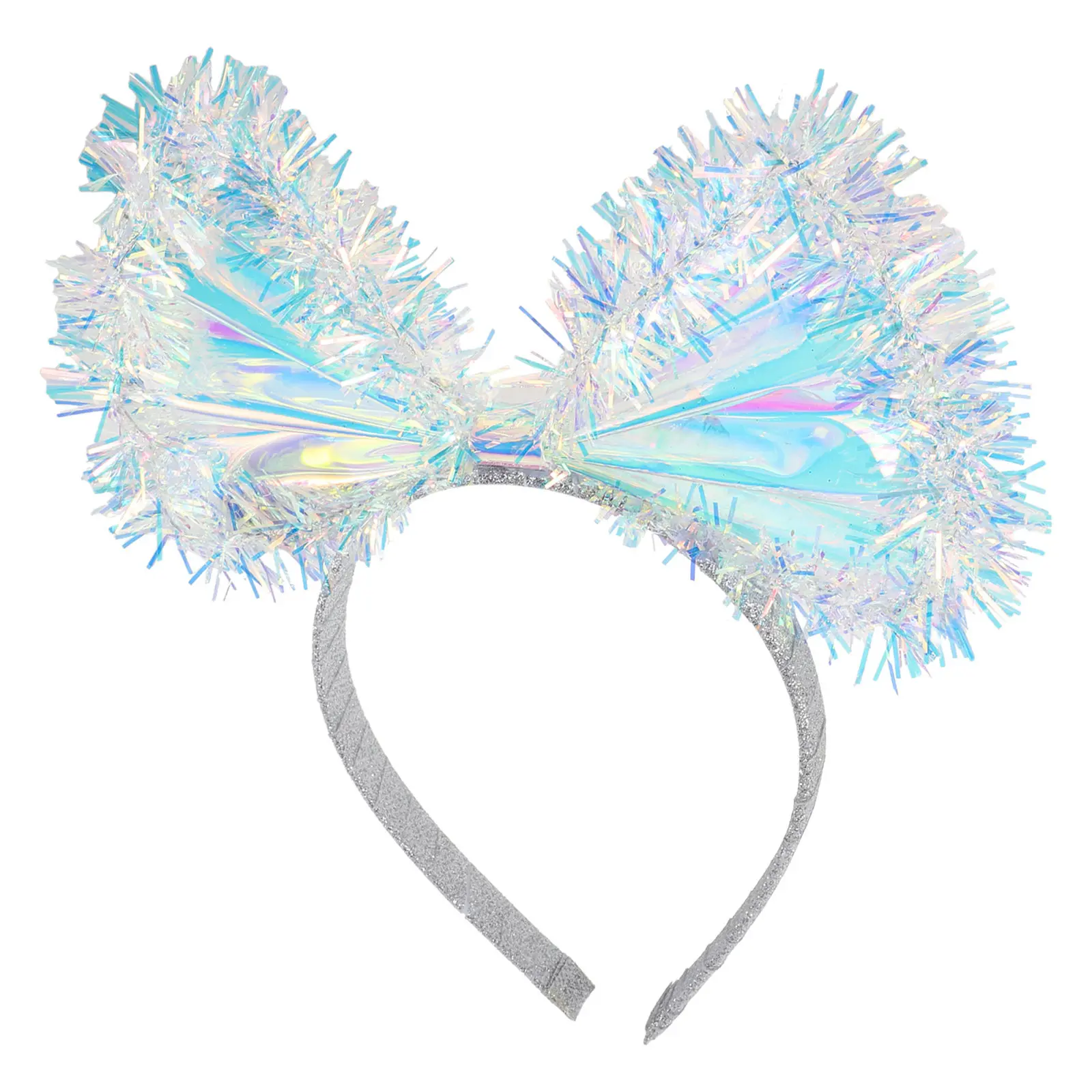 Bowknot Headband Shiny Silk Flower Large Bright Bow Hair Band Girl Party Hairband Performing Headband Decoration