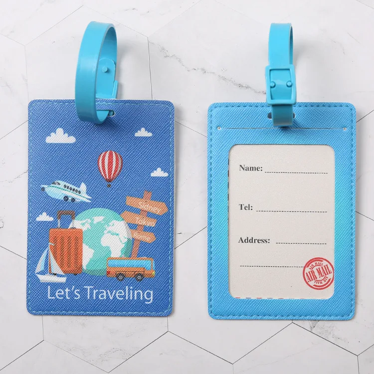 Creative High Quality Luggage Tag Travel Accessories PU Suitcase ID Addres Holder Baggage Boarding Tag Portable Label LT47