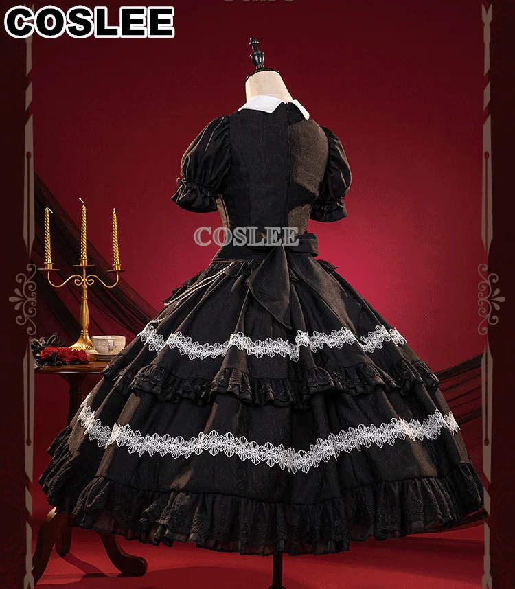 COSLEE Tokisaki Kurumi Cosplay Costume Anime DATE A LIVE Lovely Lolita Black Dress Uniform Halloween Party Outfit For Women S-XL