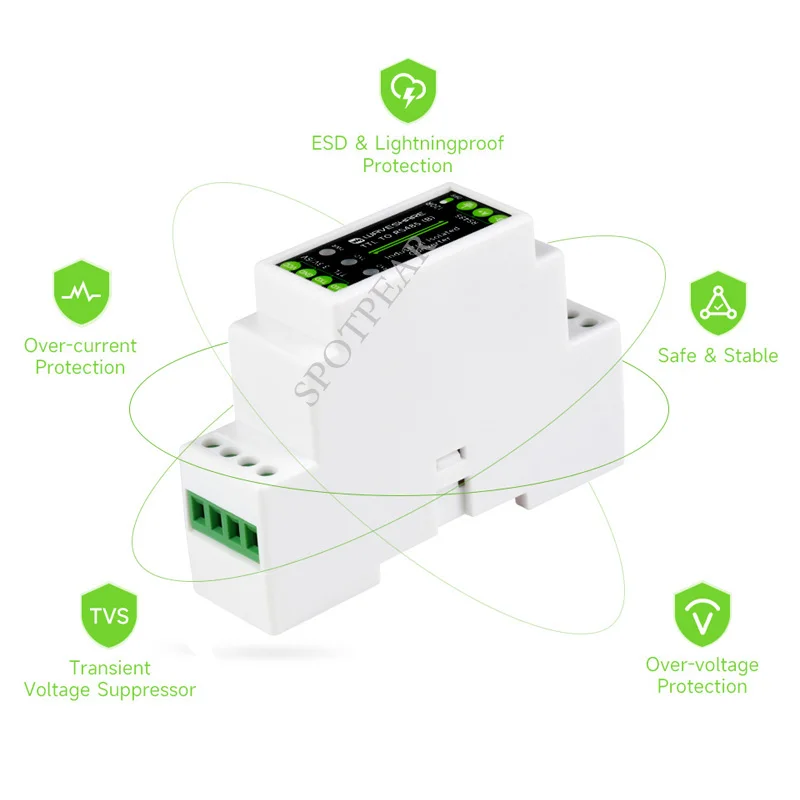 

TTL TO RS485 Serial Converter Industrial Rail-Mount Electrical isolation Converter Multi-Isolation protection