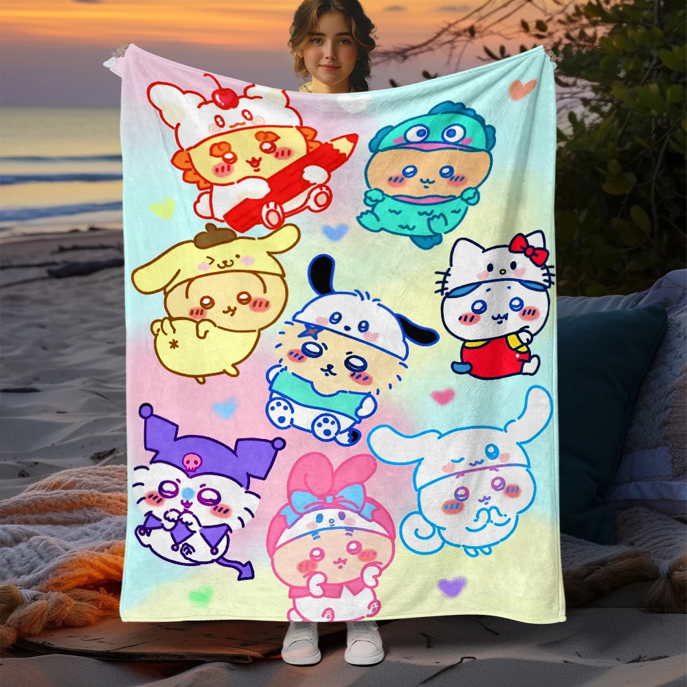 

Cartoon chiikawa print Blanket.Seasonal Blankets.Used for Sofas,Beds,Living Rooms, Travel Picnics, Blankets, Gifts,Thin Blankets