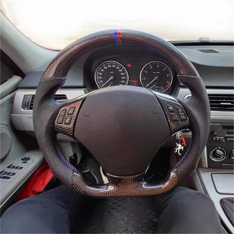 

For BMW 3 Series E90 2005-2012 Racing Sports Carbon Fiber Leather Steering Wheel