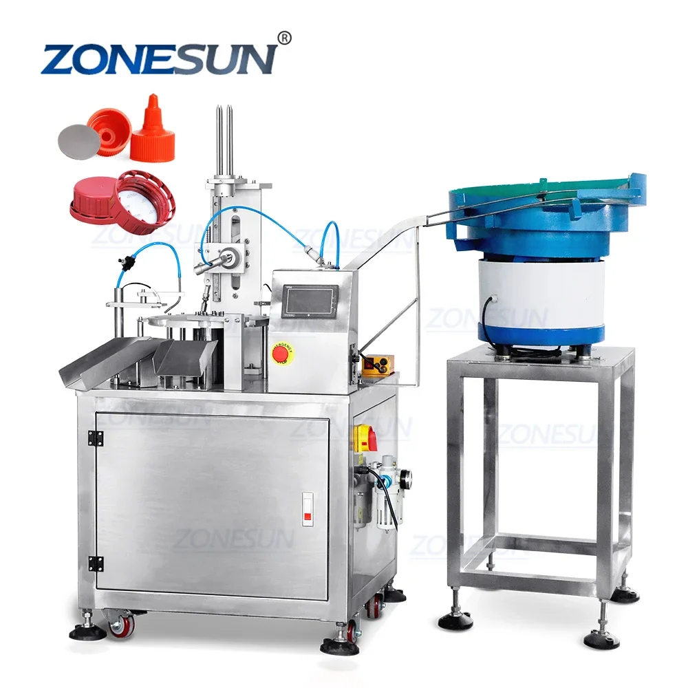 

ZS-WIM01 Automatic Plastic Bottle Induction Cap Lining Machine Aluminium Foil Wad Inserting Machine For Sealing Machine