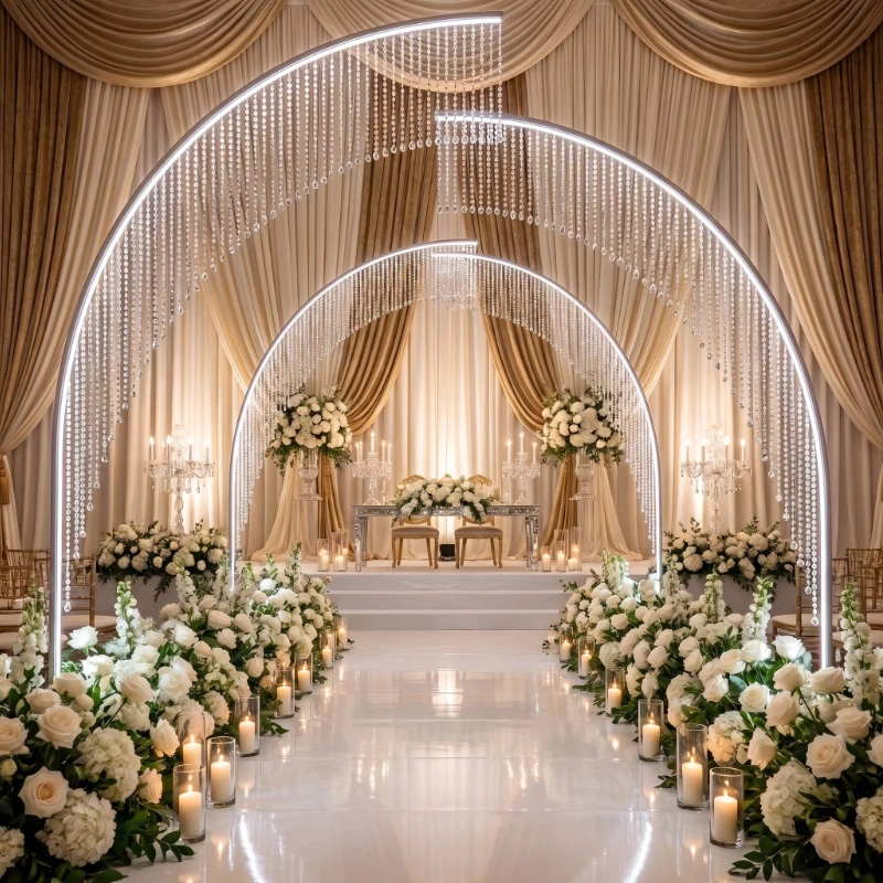 

2pcs Wedding Hall Stage Hanging Piece Rack Walkway Background Flower Rack Party Props Outdoor S-shaped Crystal Ornament Stand
