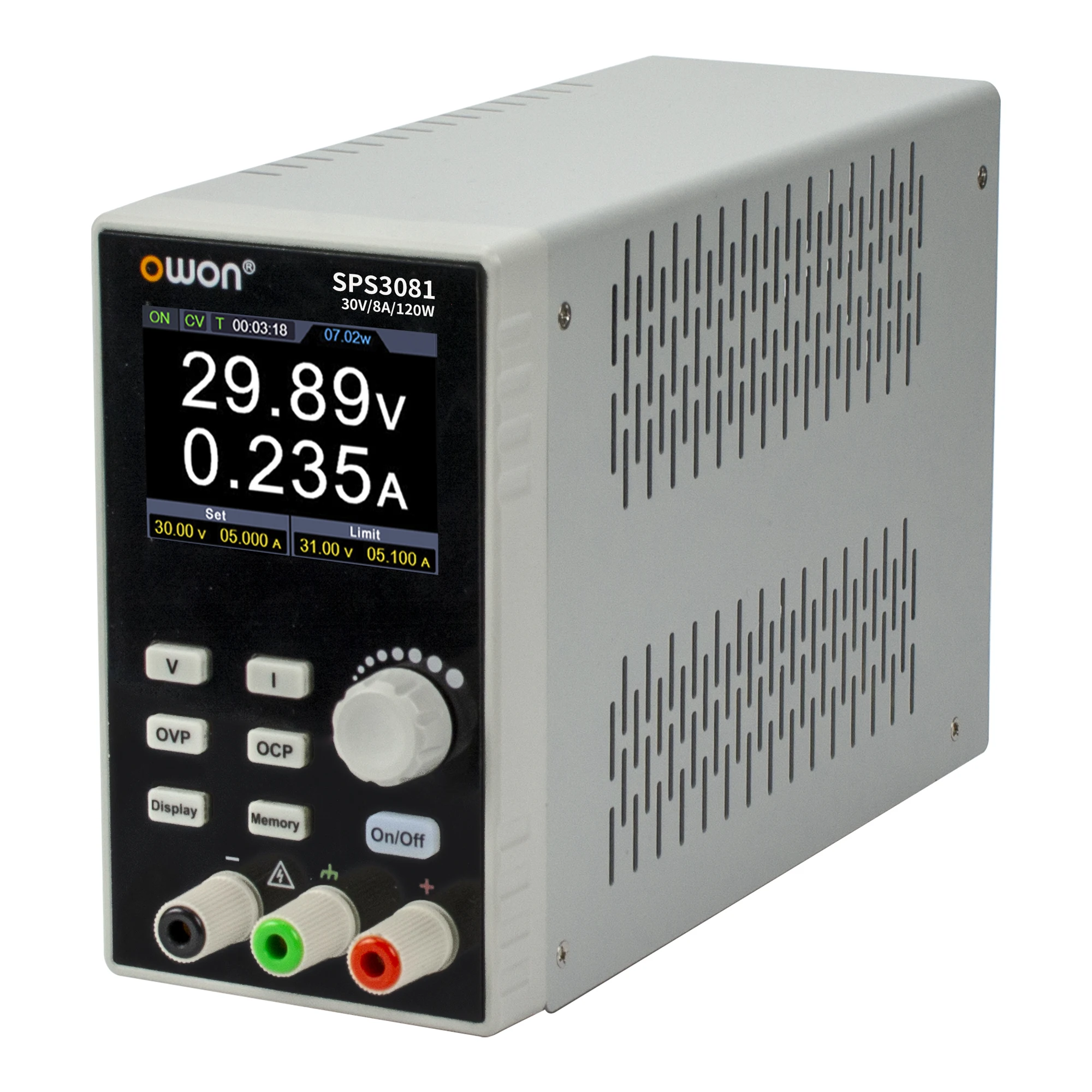 OWON SPS3081 SPS6051 Silent Fanless Series Programmable Linear DC Power Supply Digital Switching Regulator 2.8 Inch TFT LCD