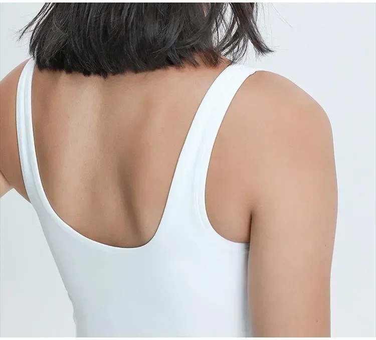 Lemon U-Shaped Back Stretchy Workout Gym Yoga Bras Women Long Length Tank Sexy Sports Sleeveless Shirt Athletic Tops