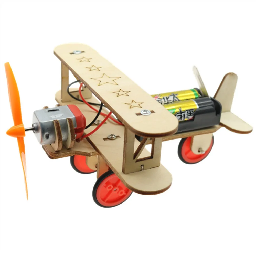 Creative 3D Airplane Mode DIY Wooden Assembly Model Kits Educational School Projects Science Toys Kids