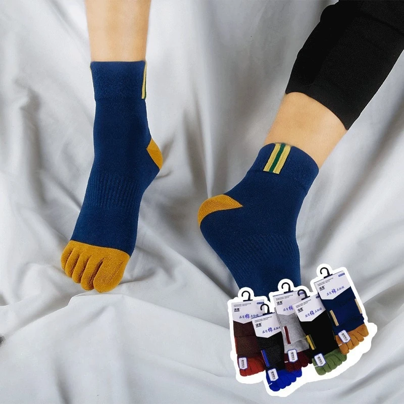 5 Pair Men's Casual comfortable Five-Toe Cotton Socks Breathable Five-Toe Sports Socks High Quality Split Toe Men Socks