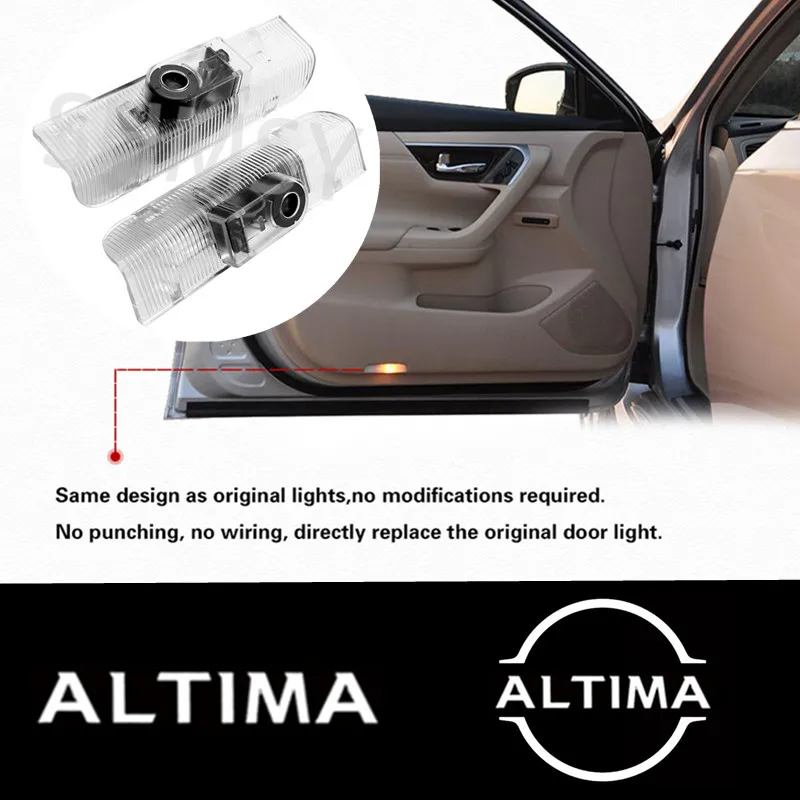 2X дверь автомобиля, приветственный свет, светодиодный проектор, лампа для Nissan Altima 2005-2019 2012 2013 2014 2015 2016 2017 2018, аксессуары