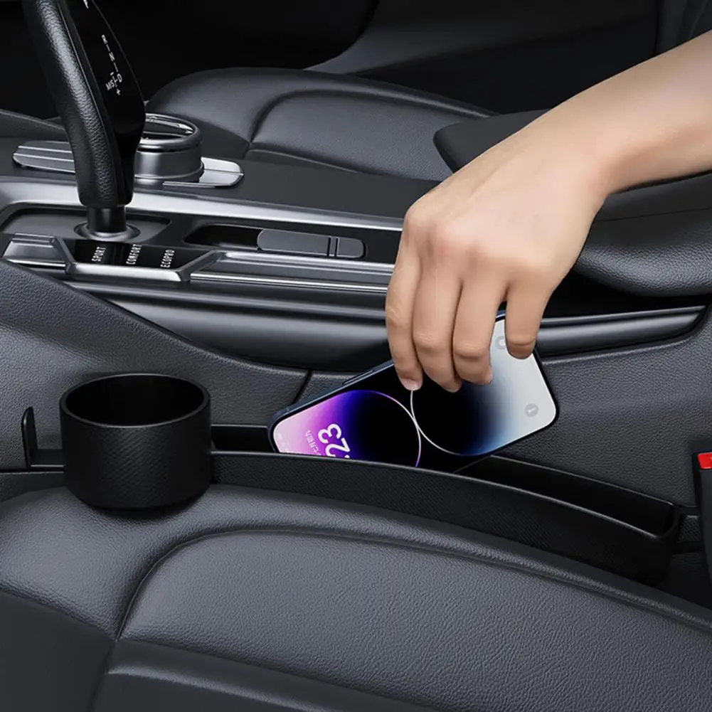

Dual-slot Car Seat Gap Filler Car Gap Storage Box Car Seat Gap Organizer with Cup Holder Universal Auto Filler for Capacity