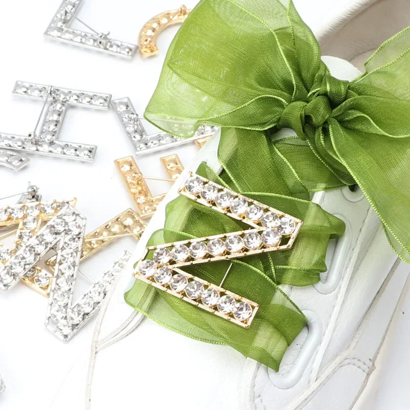 1Pair Shiny Rhinestones Buckle Shoelaces Pearl Love Shiny Rh