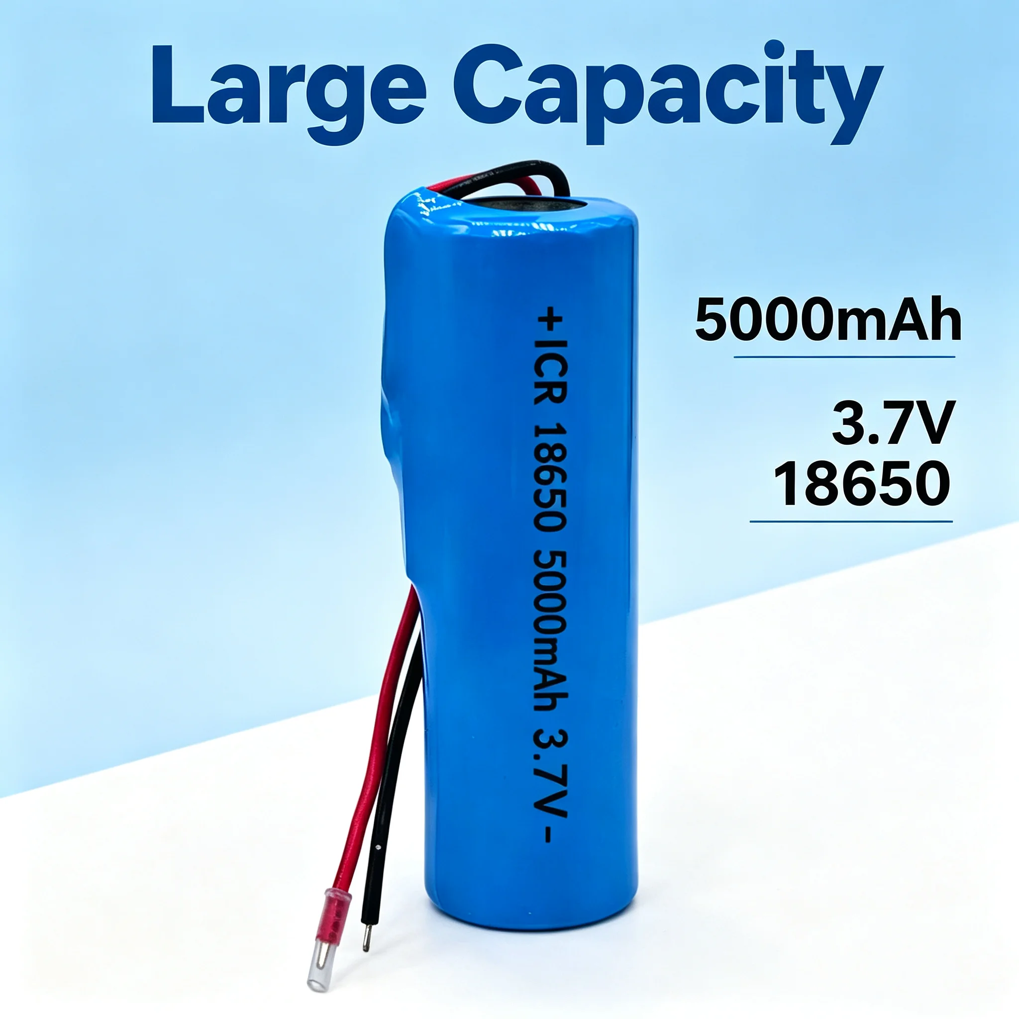 XH2.54 plug 18650 lithium ion rechargeable battery 3.7V 5000mAh with PCB for speakers, radios, headlights, toys, etc. 4.2V