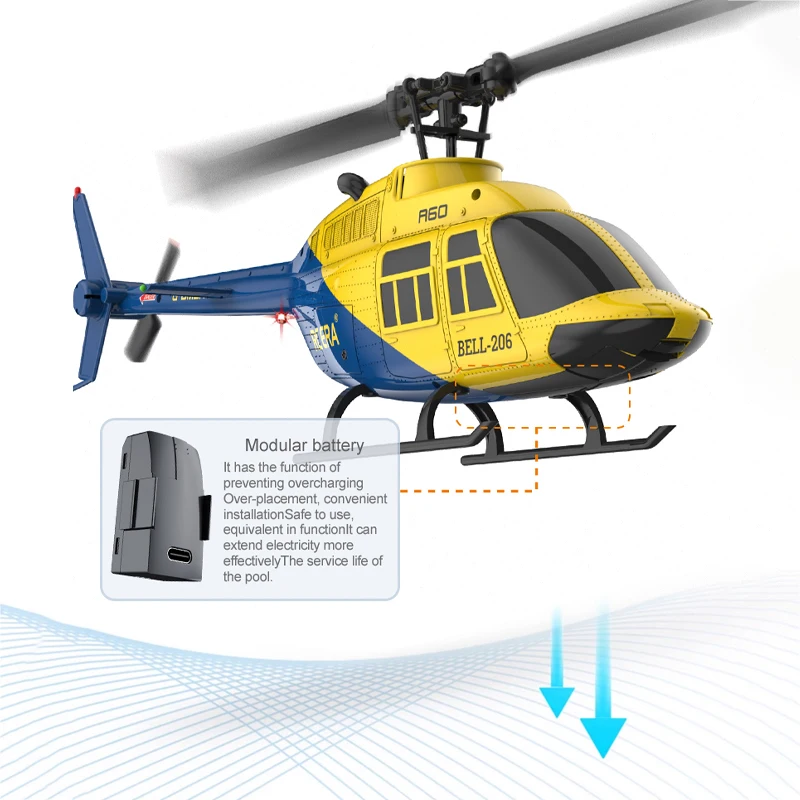 Helicóptero A60 RC 2.4G 6-Aixs Giroscópio 4CH Altitude Hold Fluxo Óptico Helicóptero de Controle Remoto Brinquedos Para Criança Adulto