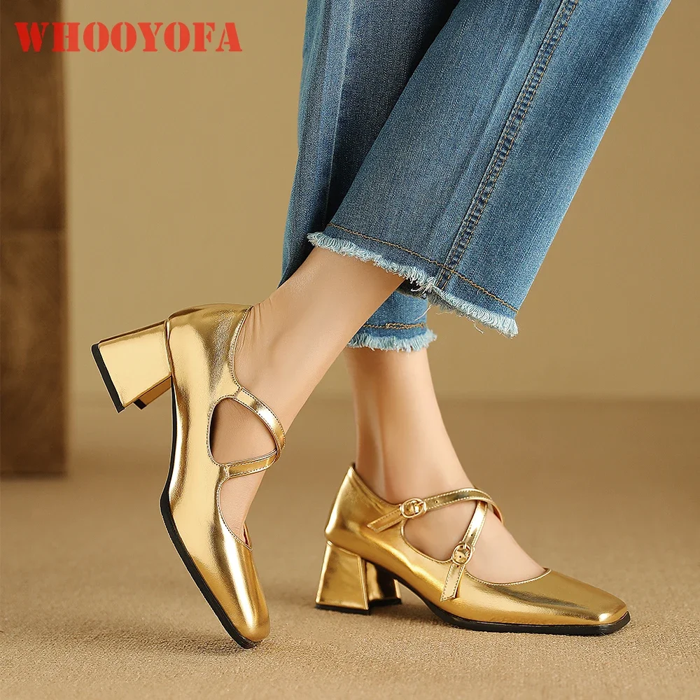 

New Summer Mature Gold Silver Women Pumps Sexy Square Toe High Heels Lady Casual Shoes Plus Small Big Size 12 32 43 48