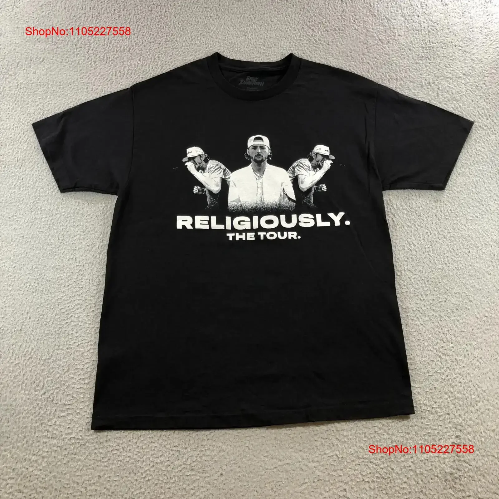bailey zimmerman T Shirt adults L black graphic print tour country music vintage Washed Unisex Slightly homme Comfortable