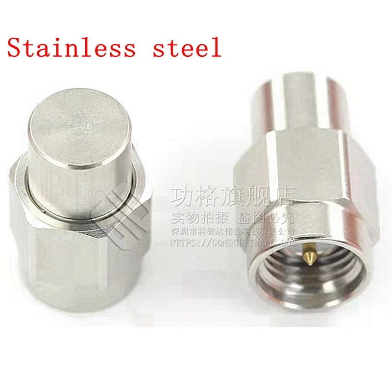 1PCS Load 1W 6/10/18GHz 50 Ohm SMA/RPSMA Male Connectors Brass/Stainless steel RF Termination Dummy Cap Accessories High Quality