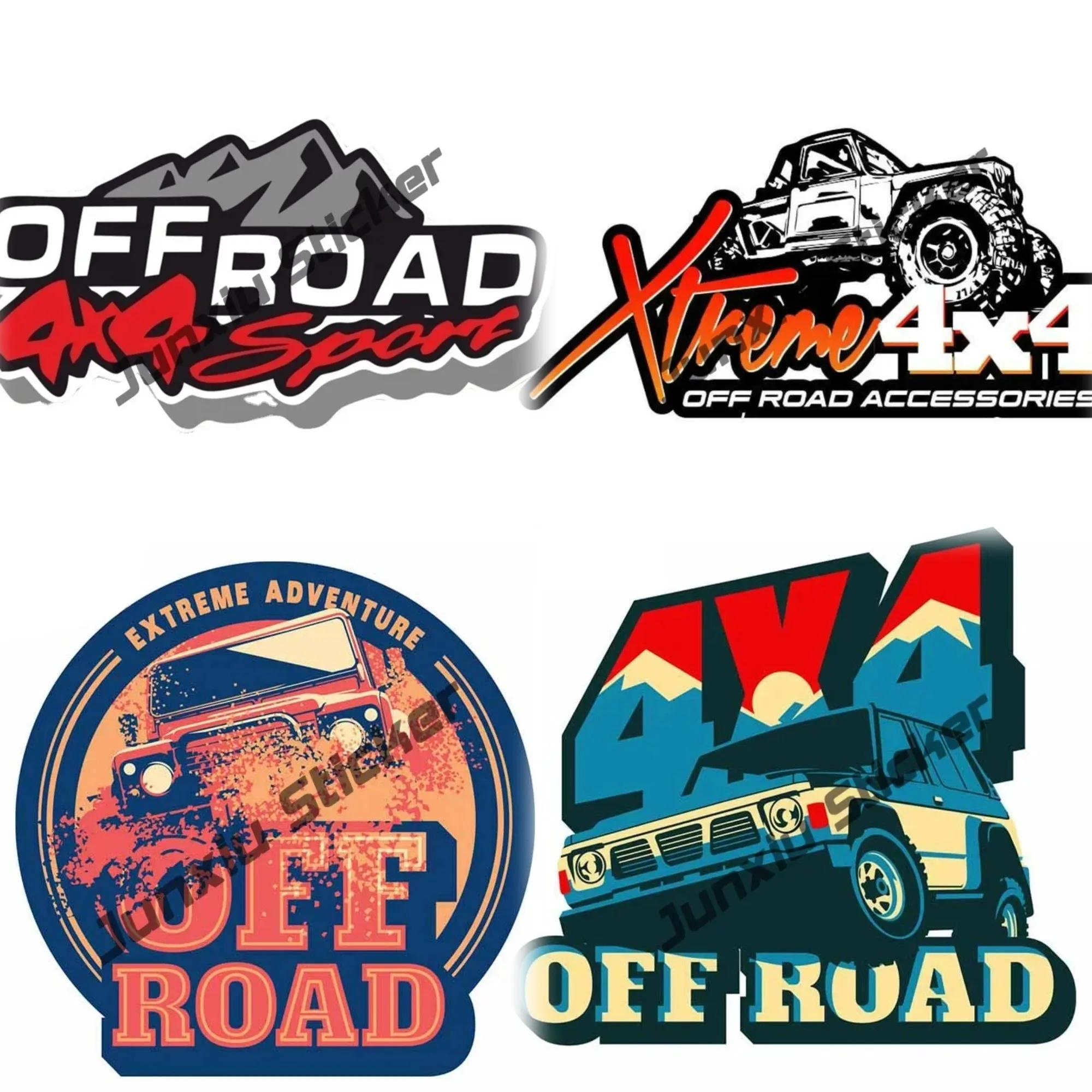 

4x4 Off Road Vinyl Sticker Cool Car Decal For Truck Window Bumper Waterproof Scratch Resistant Outdoor Racing Accessories